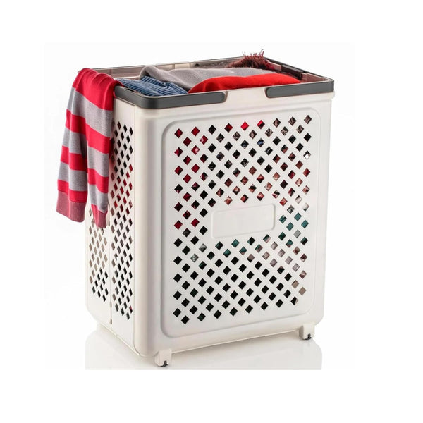 Foldable Laundry Basket with Wheels | Large Clothes Storage Hamper